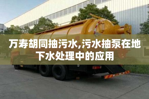 萬壽胡同抽污水,污水抽泵在地下水處理中的應用