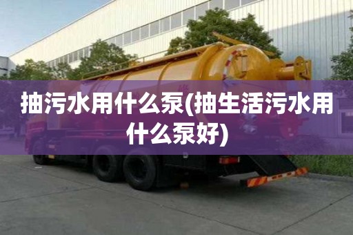 抽污水用什么泵(抽生活污水用什么泵好)