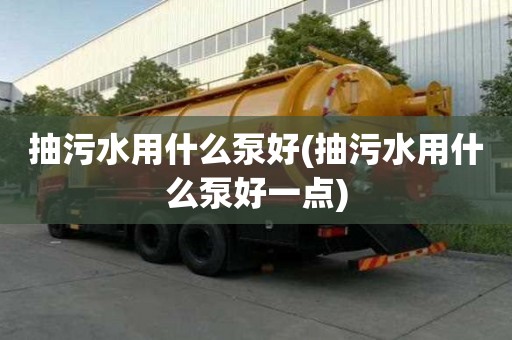 抽污水用什么泵好(抽污水用什么泵好一點)