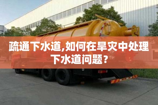 疏通下水道,如何在旱災中處理下水道問題？