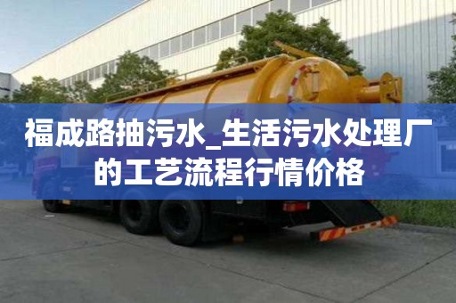 福成路抽污水_生活污水處理廠的工藝流程行情價(jià)格